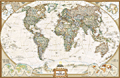 World Map - Political - Laminated Antique - National Geographic